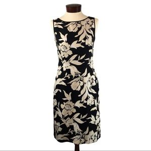 Ann Taylor Silk Shift Dress 4 Lined Floral Zipper